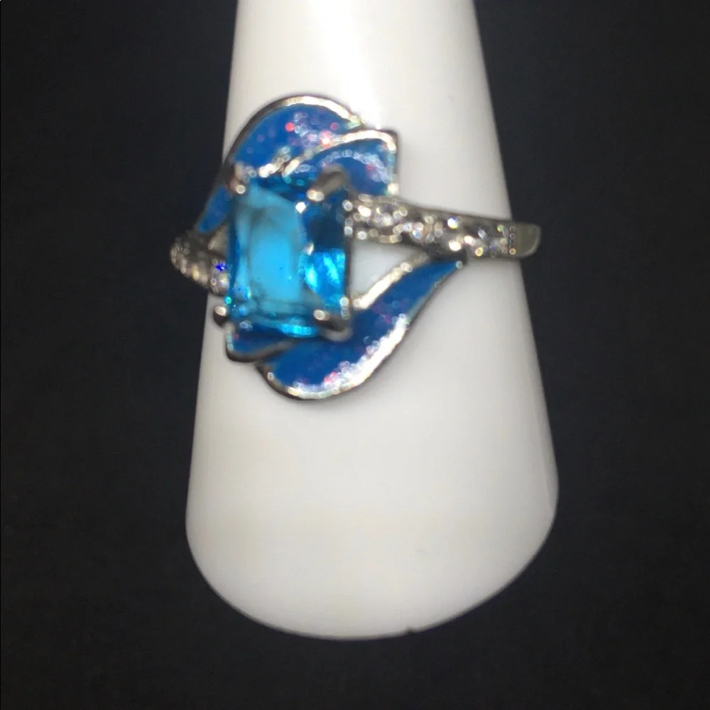 Blue Sapphire & Opal  Ring